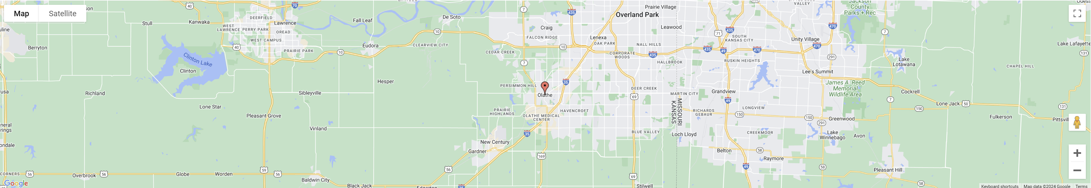 Olathe Service Area Map for Empower Cleaning Services